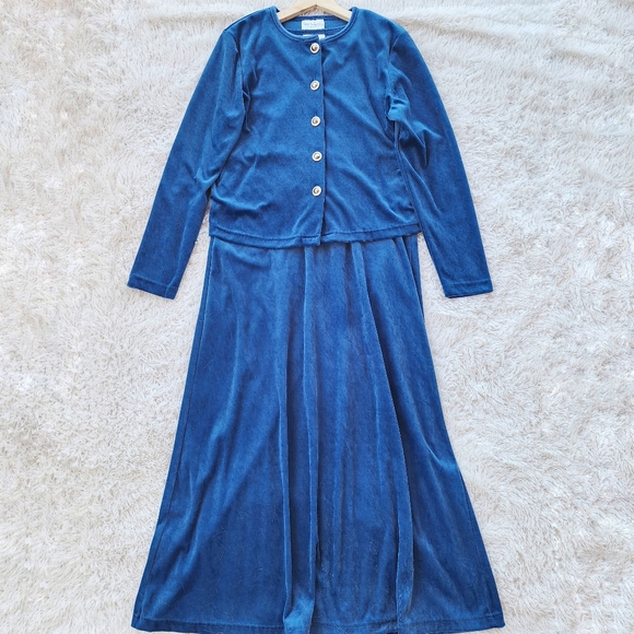 Diane Von Furstenberg‎ Vintage Velvet Maxi Dress/Cardigan Set - Picture 1 of 7
